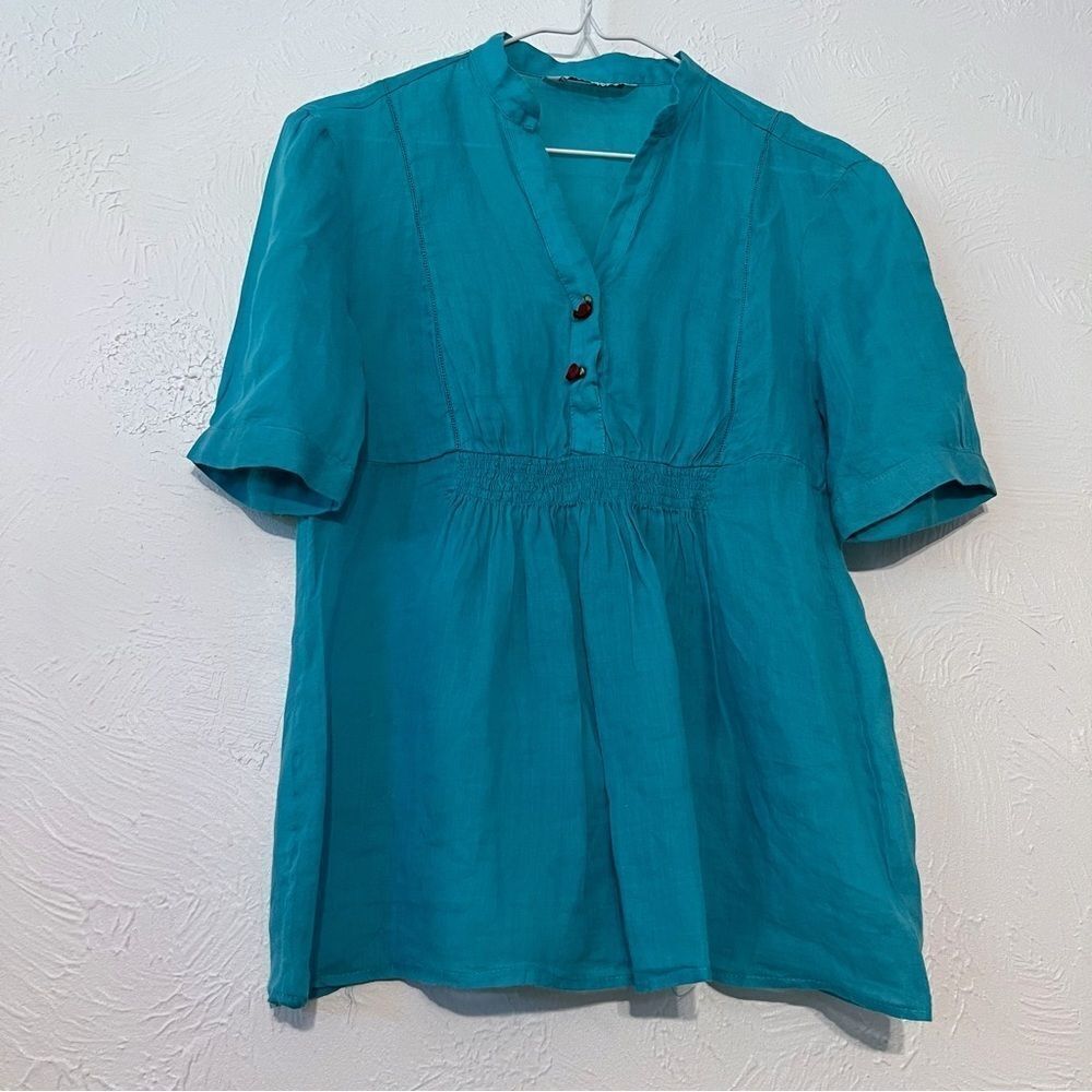 Zara Blouse Top with Rose button detail size S